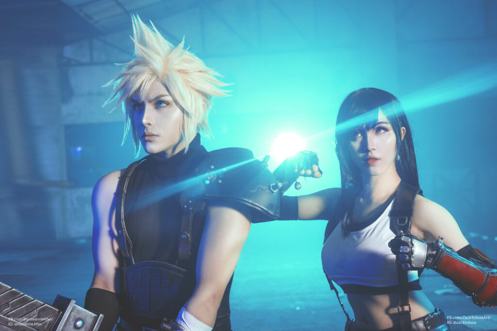 Final Fantasy VII, cosplay, Cloud Strife, Tifa Lockhart, Zackt, Roxanne Kho, Kira Hokuten