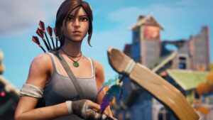 Screenshot of Lara Croft in Fortnite Season 6 trailer