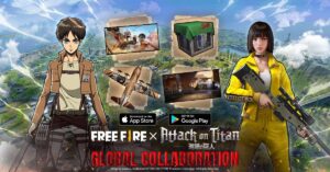 Free Fire terá conteúdo do anime Attack on Titan em março