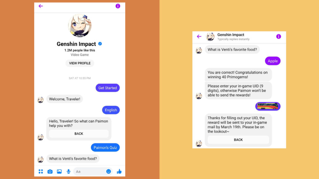 How To Get Free Primogems By Chatting With Paimon On Facebook Messenger One Esports