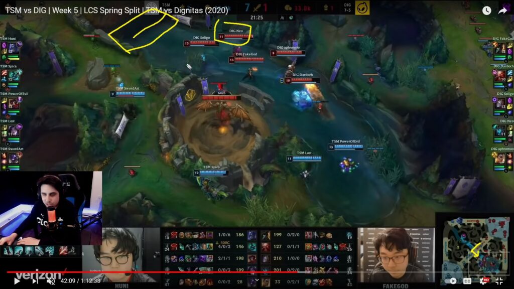 IWDominate explains the importance of dragon set-ups and choke control in the LCS Screenshot of Fixing NA Episode 1 Mid Push