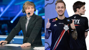 T1 content creator and analyst LS, G2 Esports Rekkles and Mikyx