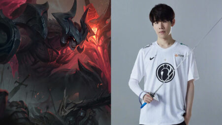 League of Legends champion Aatrox and IG top laner, TheShy