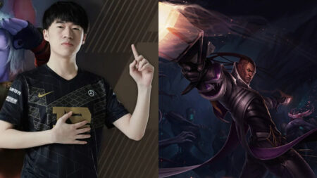 Royal Never Give Up top laner Xiaohu and LoL champion Lucian