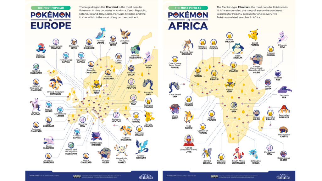 Every country's most popular Pokémon revealed ONE Esports