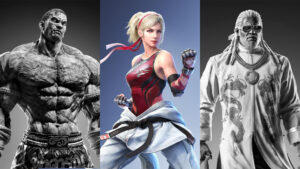 Side by side of Fahkumram, Lidia Sobieska, and Leroy Smith of Tekken 7