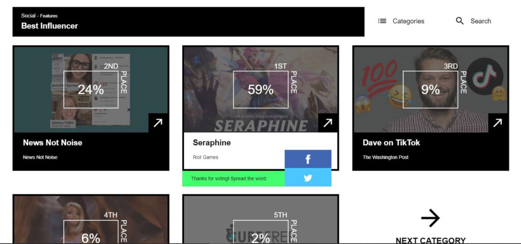 LMHT: K/DA và Seraphine đang áp đảo về lượng bình chọn tại Webby Awards