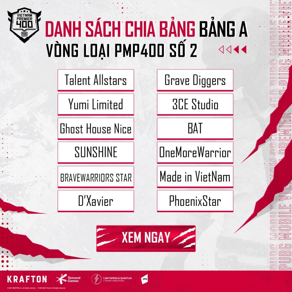 PUBGM: Giải đấu PMP400 2021 số 2 đã trở lại Bảng A PMP400