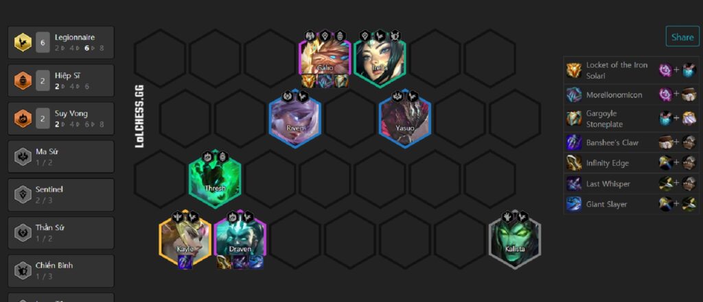 ĐTCL: Hướng dẫn đội hình gia tăng tốc độ đánh Draven 6 Quân Đoàn Draven 6 Quân Đoàn