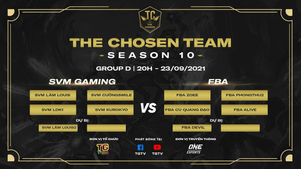 ĐTCL: Giải đấu The Chosen mùa 10 – The Chosen Team bắt đầu mở cửa đăng ký SVM Gaming - FBA