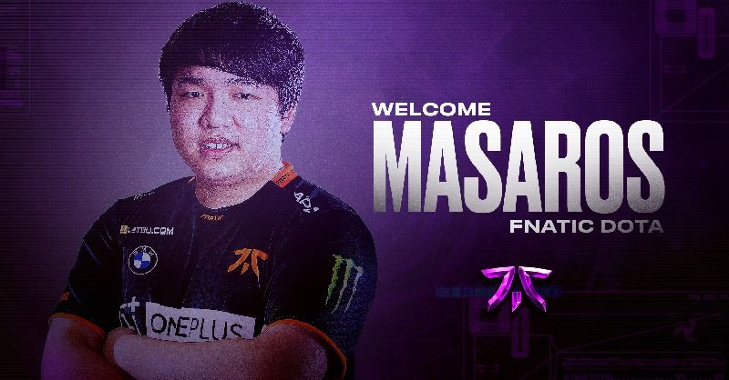 Fnatic signs Masaros as its Dota 2 roster's new offlaner