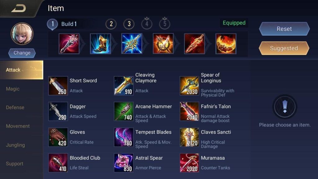 Arena of Valor, Aoi, Equipment